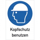 Kombischild Kopfschutz benutzen (ISO 7010)
