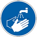 Gebotsschilder nach DIN EN ISO 7010 und ASR A 1.3 (2013): Hände waschen nach ISO 7010 (M 011)
