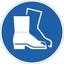 Gebotsschilder: Fußschutz benutzen nach ISO 7010 (M 008)