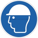 Gebotsschilder: Kopfschutz benutzen nach ISO 7010 (M 014)