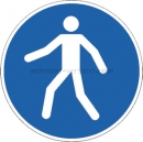 Gebotsschilder nach DIN EN ISO 7010 und ASR A 1.3 (2013): Fußgängerüberweg benutzen nach ISO 7010 (M 024)